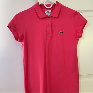 Pink Short Sleeved Lacoste Polo Shirt